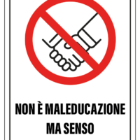 CARTELLO DIVIETO STRINGERE LE MANI