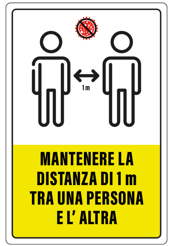 Adesivo "Mantenere La Distanza Minima Di 1 Metro - Foto 8
