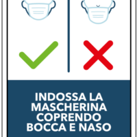 segnaletica avviso INDOSSA LA MASCHERINA COPRENDO BOCCA E NASO