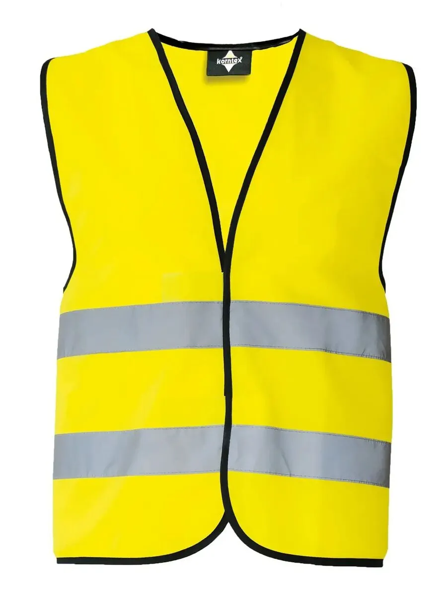 Gilet di sicurezza Hi-Vis con due bande base, colore giallo