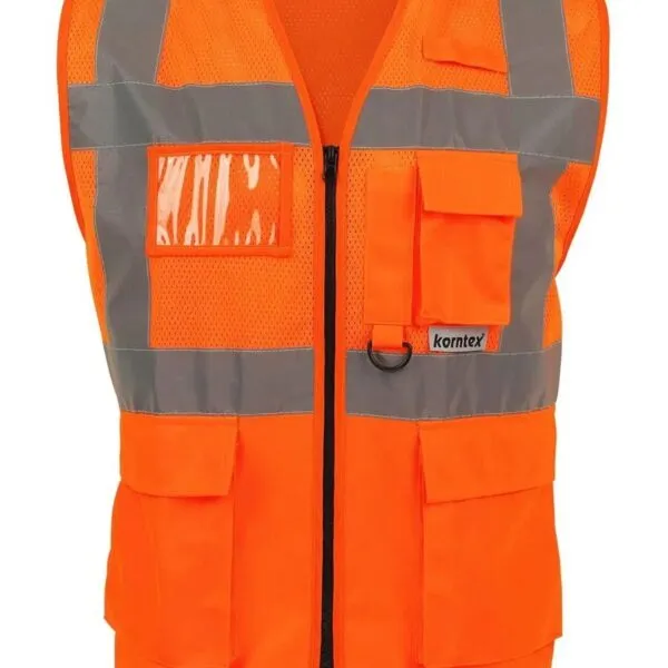 Gilet alta visibilità mesh personalizzato, colore arancione