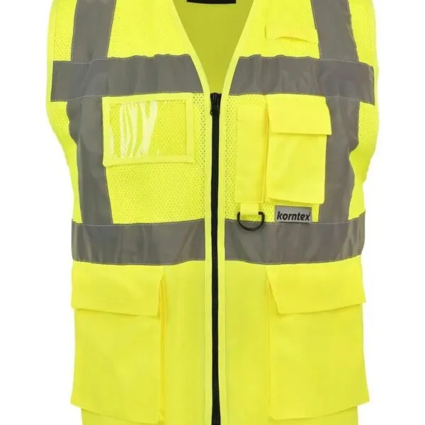 Gilet alta visibilità mesh personalizzato, colore giallo