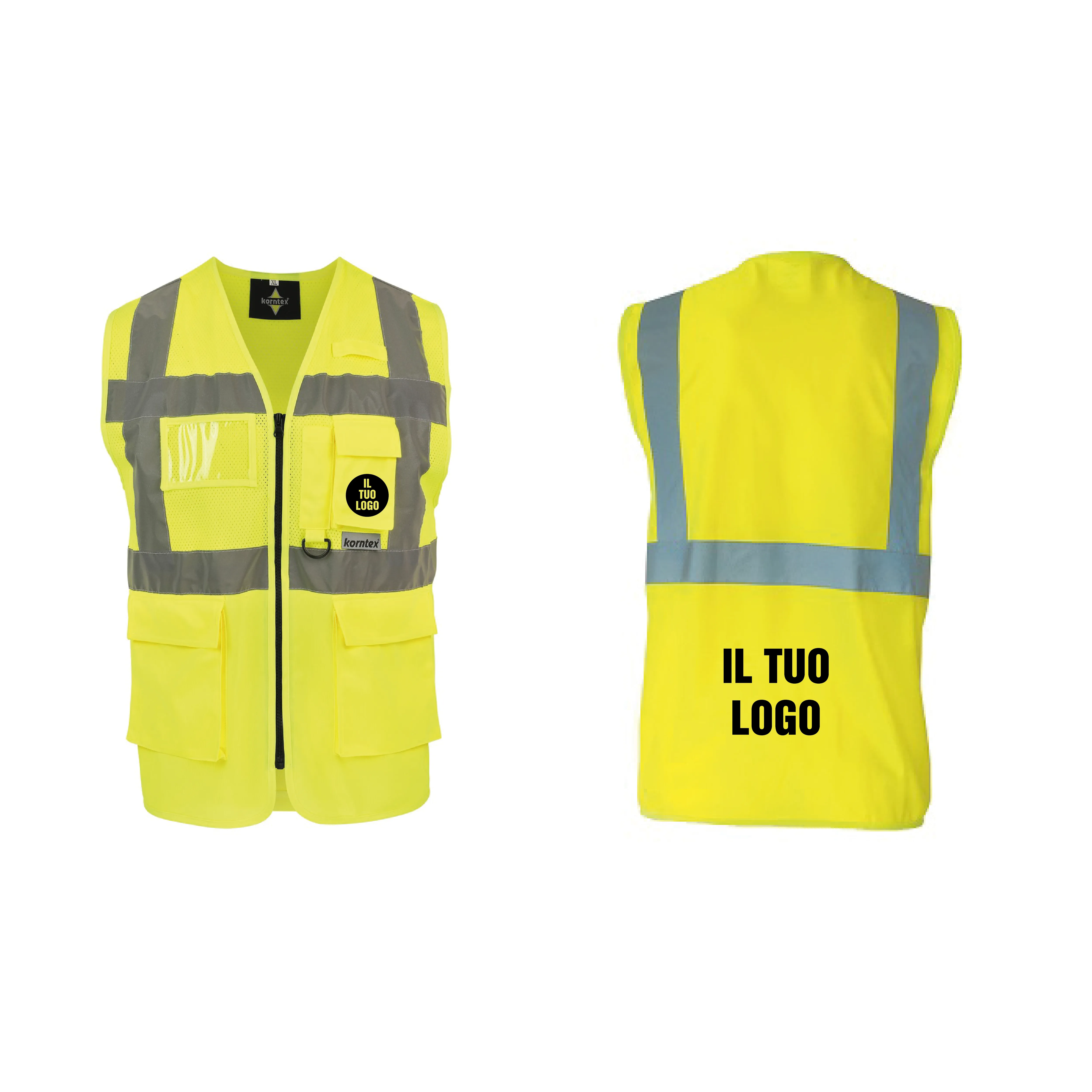 GILET ALTA VISIBILITà GIALLO PERSONALIZZATO
