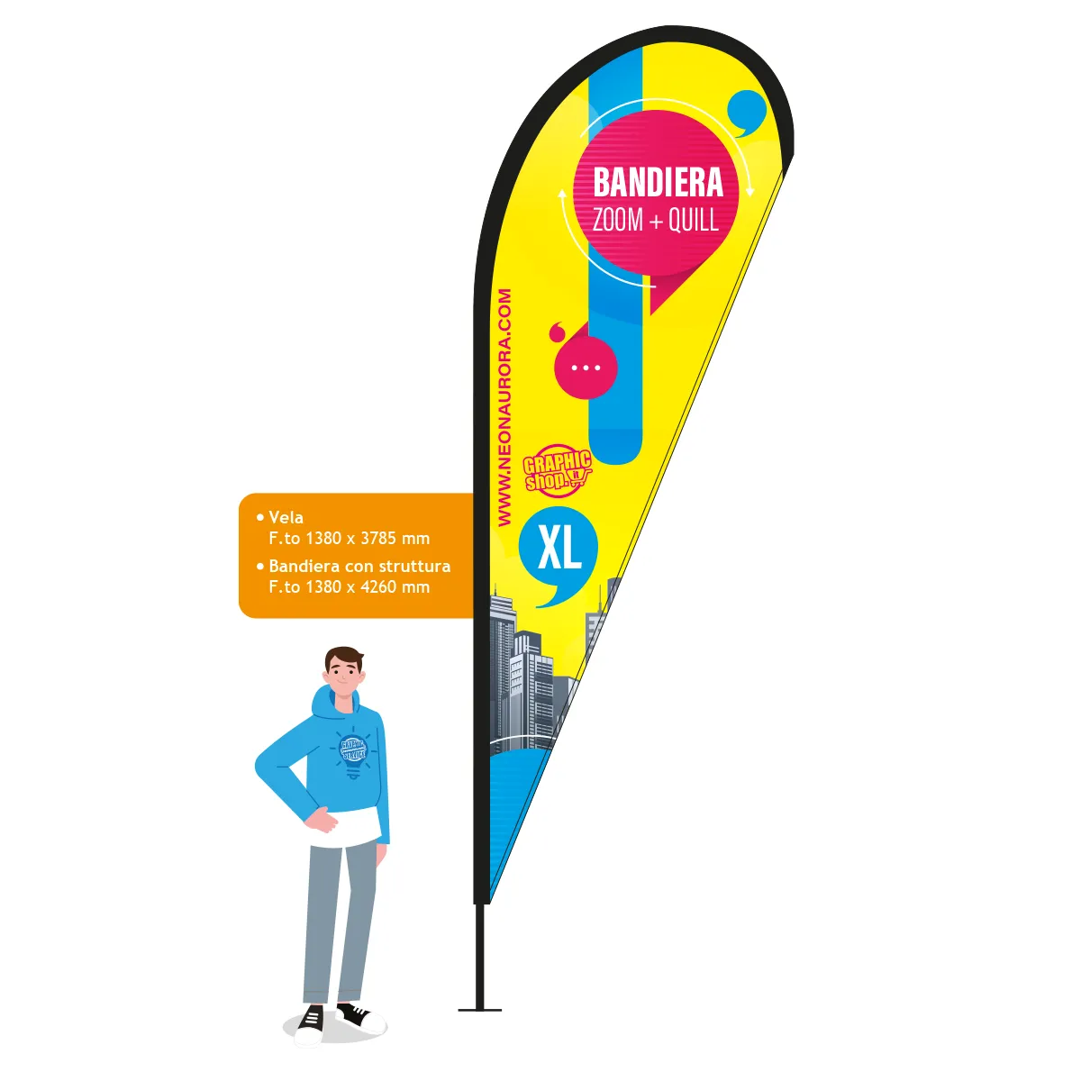 Bandiera Zoom-Quill-xl Personalizzata
