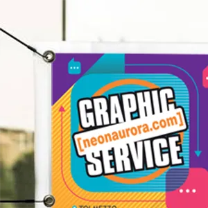 Striscione in PVC personalizzato con occhielli