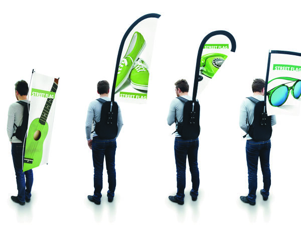 Bandiera indossabile con zaino street flag [ GS1078 ]