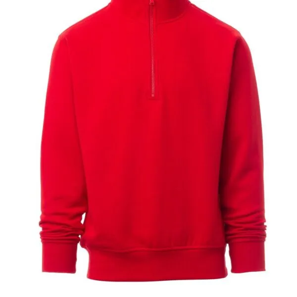 Felpa con mezza zip personalizzata Carson, colore rosso