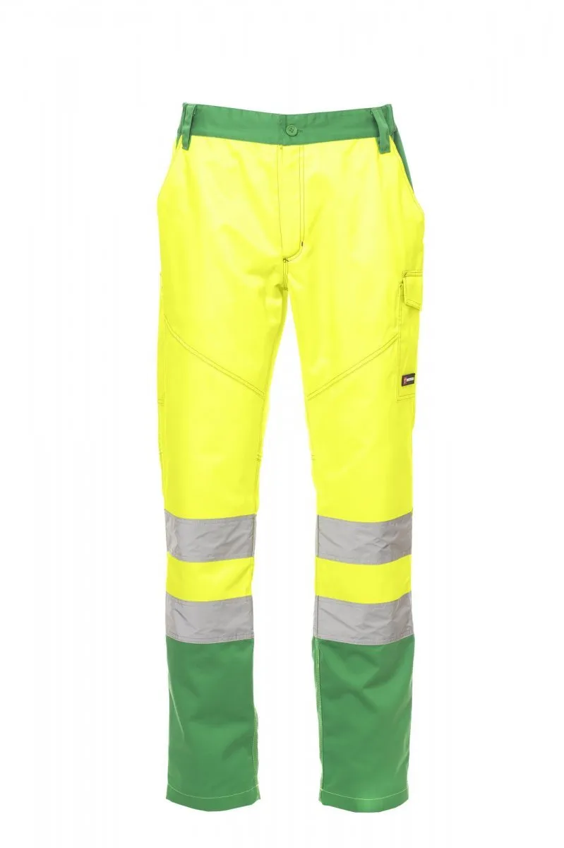 Pantaloni alta visibilità Charter da uomo, colore giallo fluo/jelly green