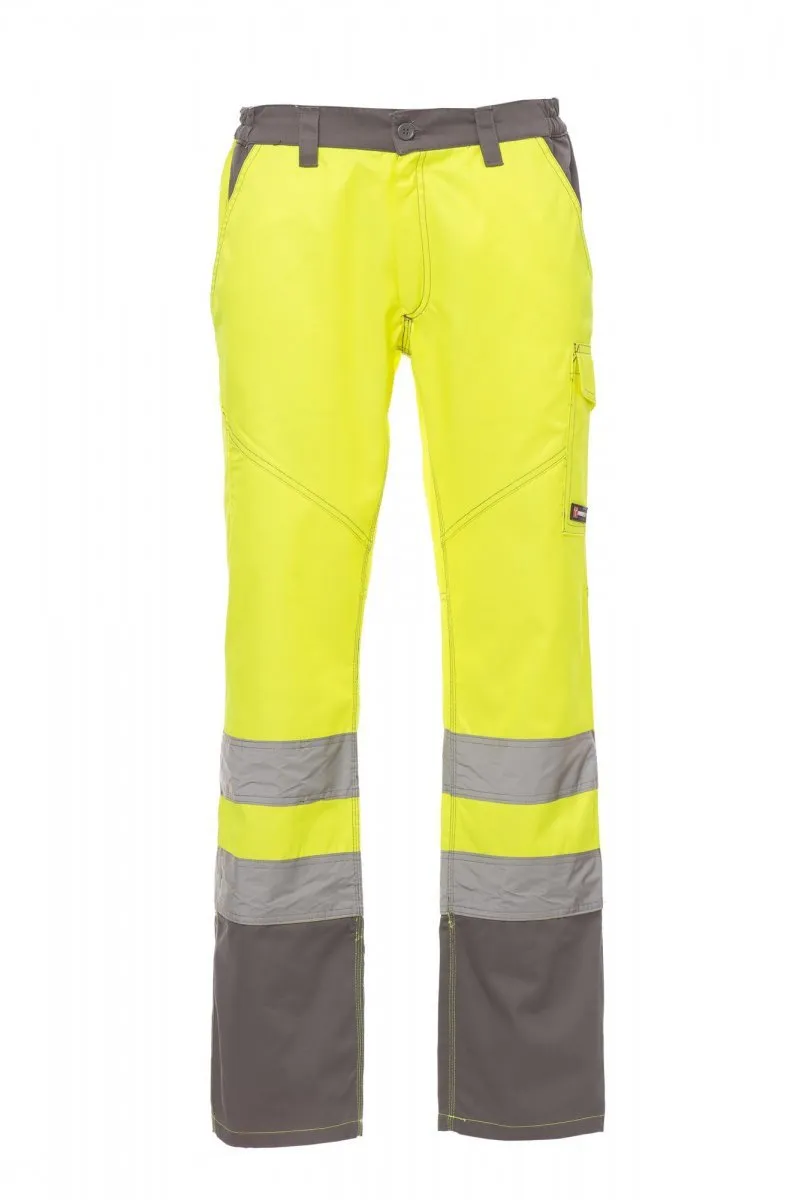 Pantaloni alta visibilità Charter da uomo, colore giallo fluo/steel grey