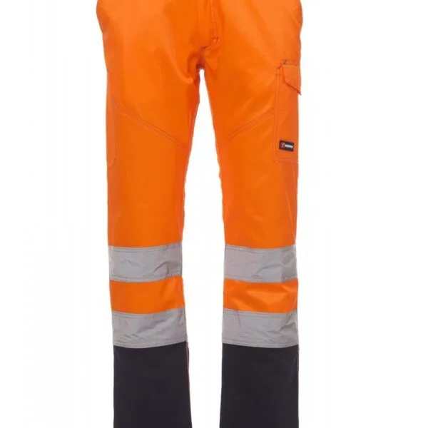 Pantaloni alta visibilità Charter Polar, colore arancione fluo/blu navy