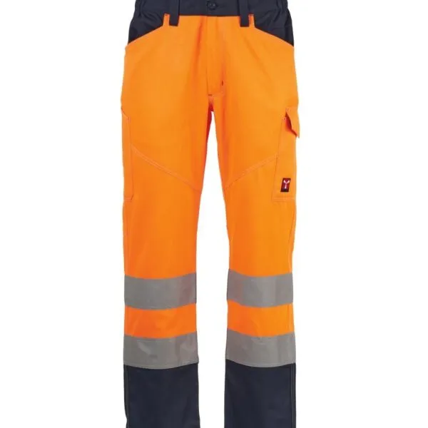 Pantaloni alta visibilità Charter Summer, colore arancione fluo/blu navy