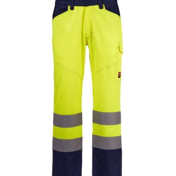 Pantaloni alta visibilità Charter Summer, colore giallo fluo/blu navy