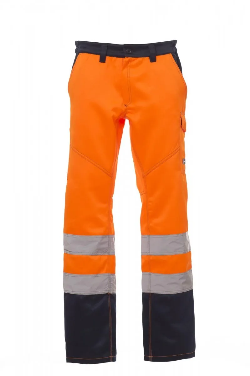 Pantaloni alta visibilità Charter Winter, colore arancione fluo/blu navy