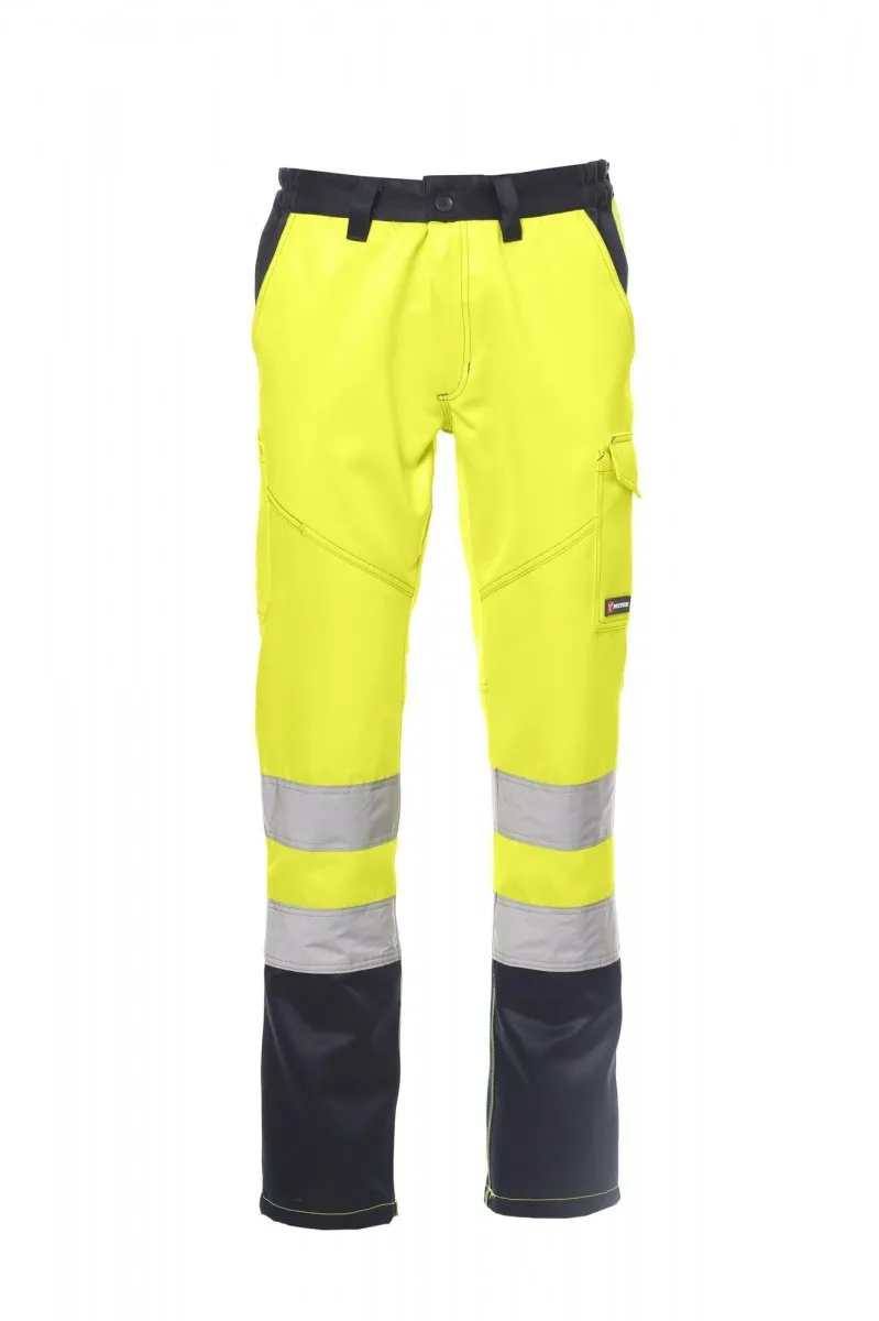 Pantaloni alta visibilità Charter Winter, colore giallo fluo/blu navy
