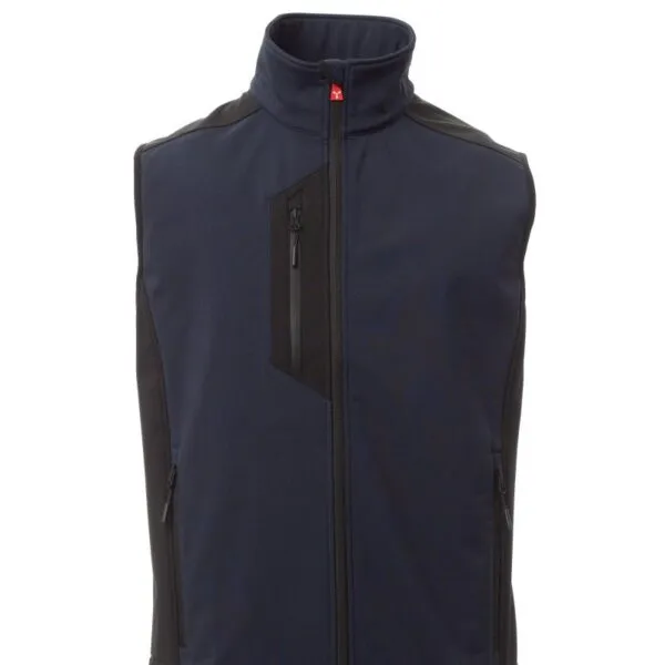 Gilet soft-shell personalizzato Cork, colore blu navy/nero