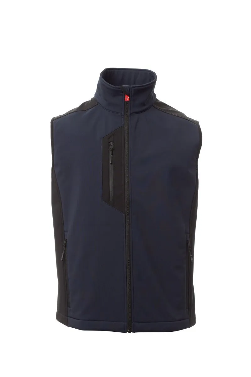 Gilet soft-shell personalizzato Cork, colore blu navy/nero