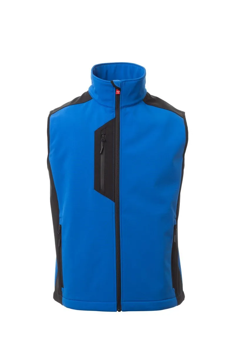 Gilet soft-shell personalizzato Cork, colore blu royal/nero