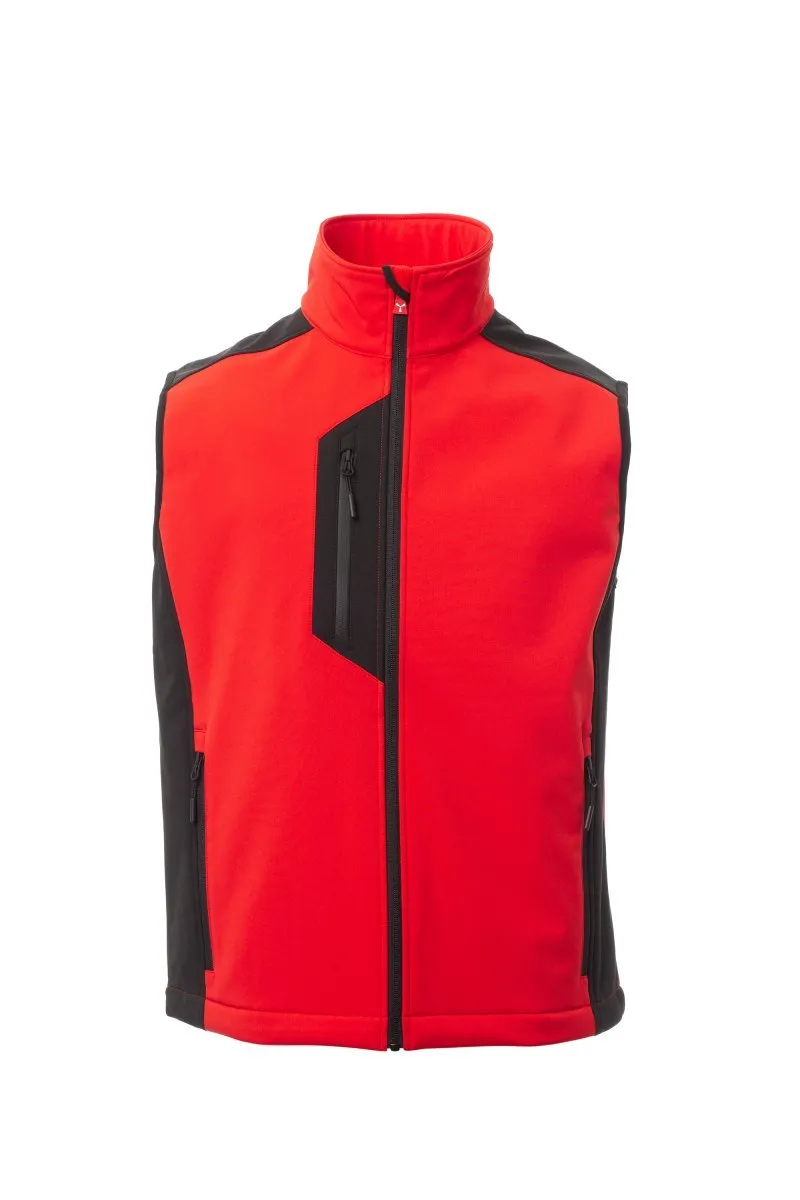 Gilet soft-shell personalizzato Cork, colore rosso/nero