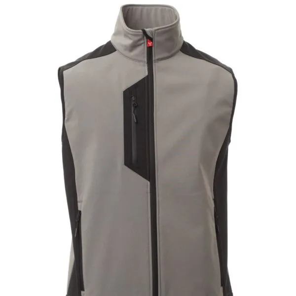 Gilet soft-shell personalizzato Cork, colore smoke/nero