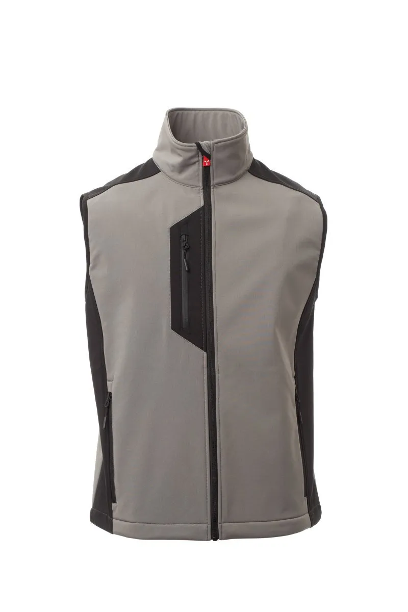Gilet soft-shell personalizzato Cork, colore smoke/nero