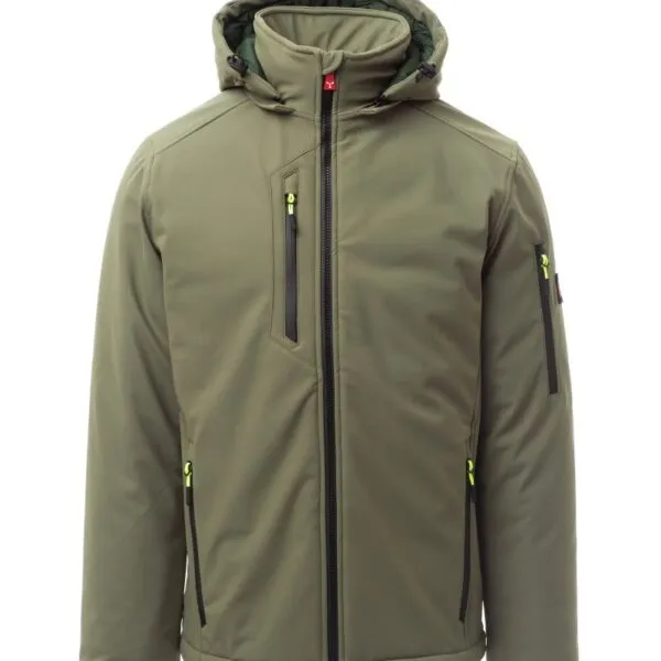 Giacca soft-shell imbottita personalizzata Creek Pad, colore verde militare/verde