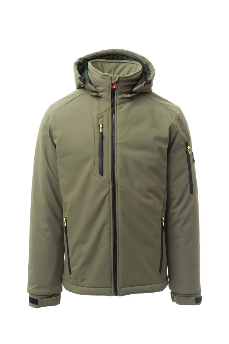 Giacca soft-shell imbottita personalizzata Creek Pad, colore verde militare/verde