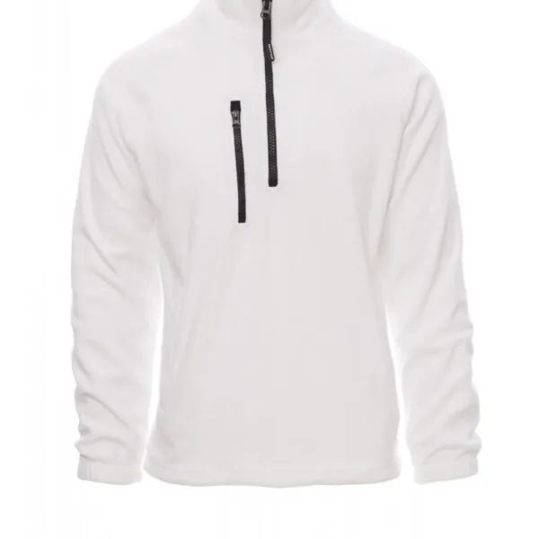 Pile con mezza zip personalizzato Dolomiti+, colore bianco
