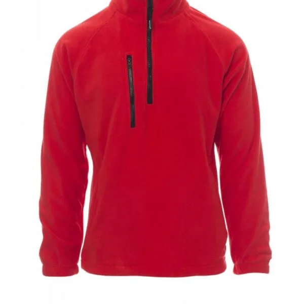 Pile con mezza zip personalizzato Dolomiti+, colore rosso