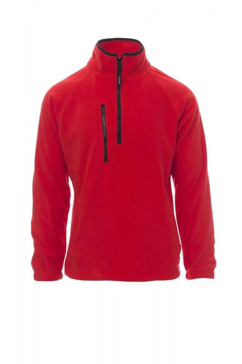 Pile con mezza zip personalizzato Dolomiti+, colore rosso