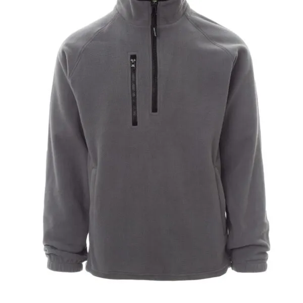 Pile con mezza zip personalizzato Dolomiti+, colore steel grey