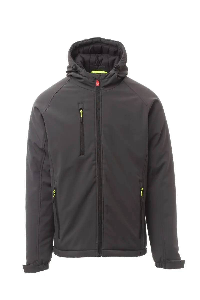 Giacca soft-shell imbottita personalizzata Gale Pad da uomo, colore antracite/nero