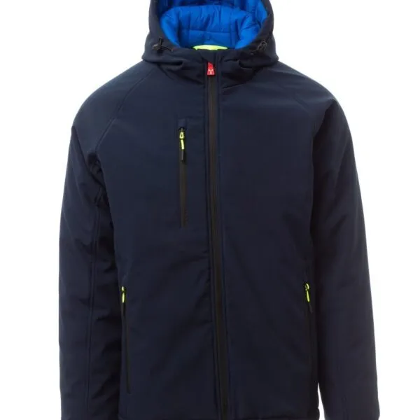 Giacca soft-shell imbottita personalizzata Gale Pad da uomo, colore blu navy/blu royal