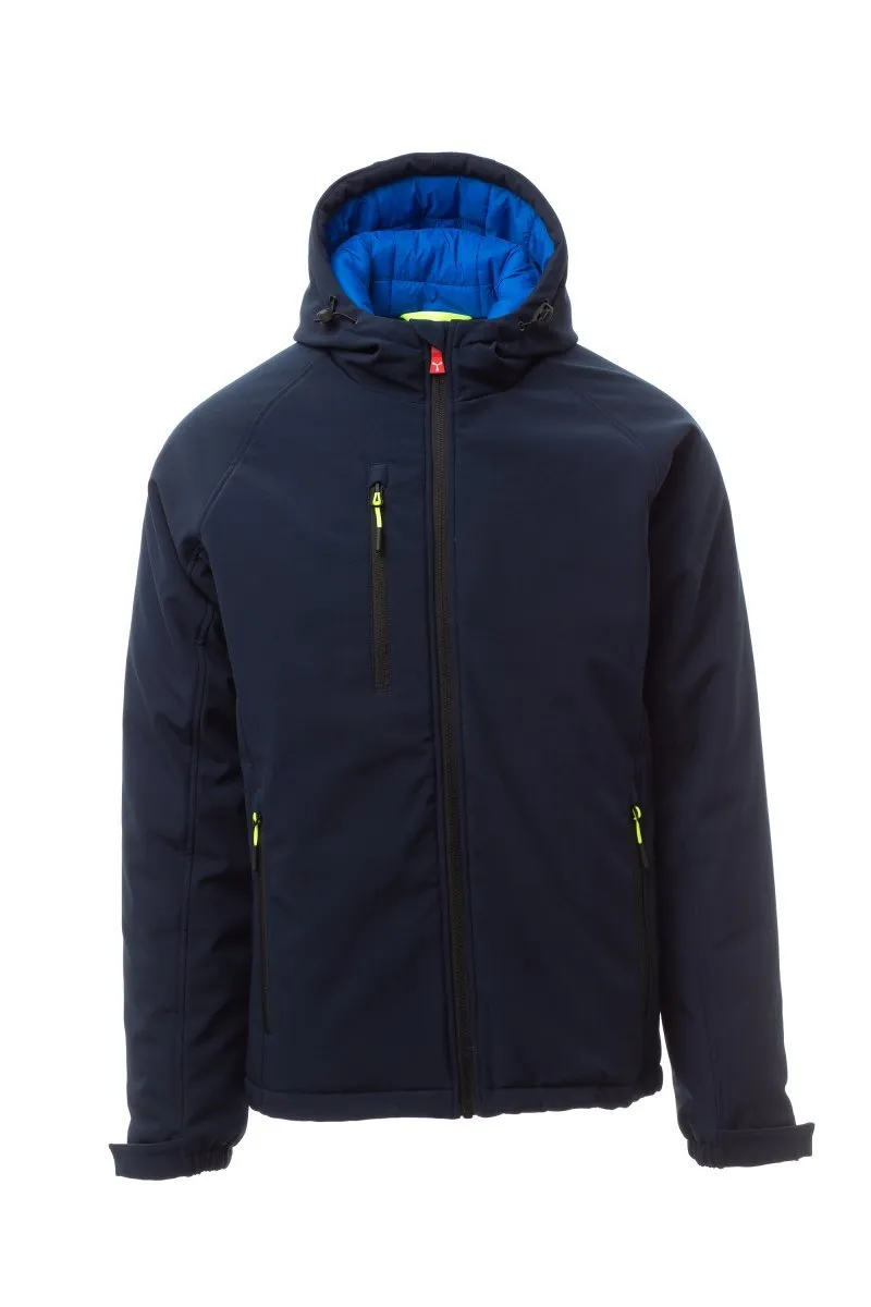 Giacca soft-shell imbottita personalizzata Gale Pad da uomo, colore blu navy/blu royal