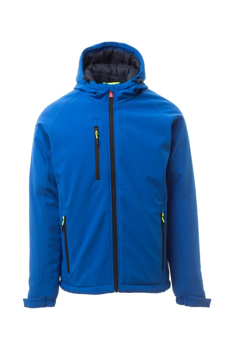 Giacca soft-shell imbottita personalizzata Gale Pad da uomo, colore blu royal/blu navy