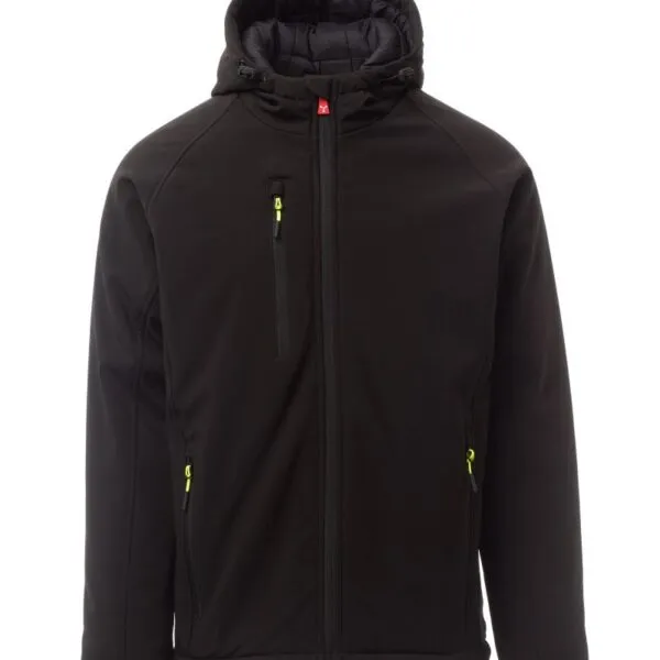 Giacca soft-shell imbottita personalizzata Gale Pad da uomo, colore nero