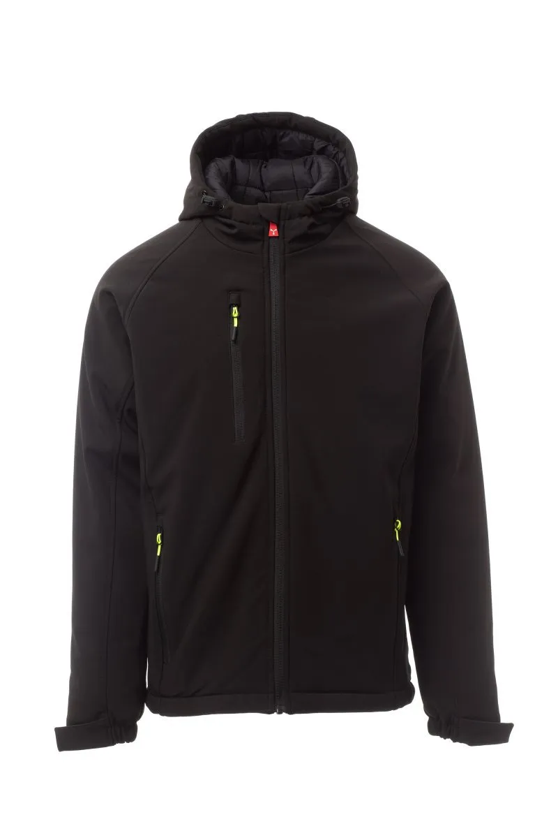 Giacca soft-shell imbottita personalizzata Gale Pad da uomo, colore nero