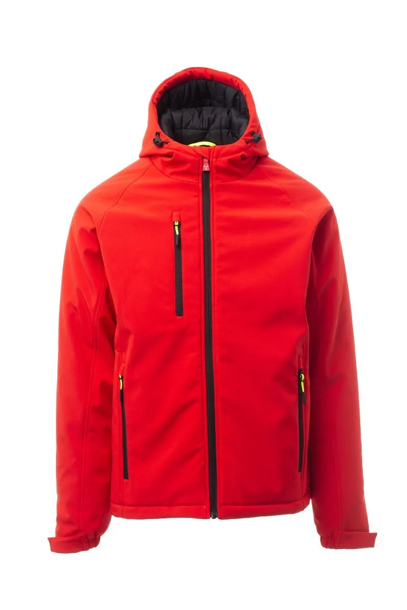 Giacca soft-shell imbottita personalizzata Gale Pad da uomo, colore rosso/nero