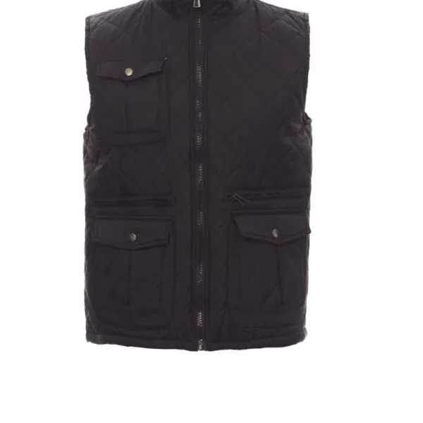 Gilet trapuntato personalizzato Gate da uomo, colore nero
