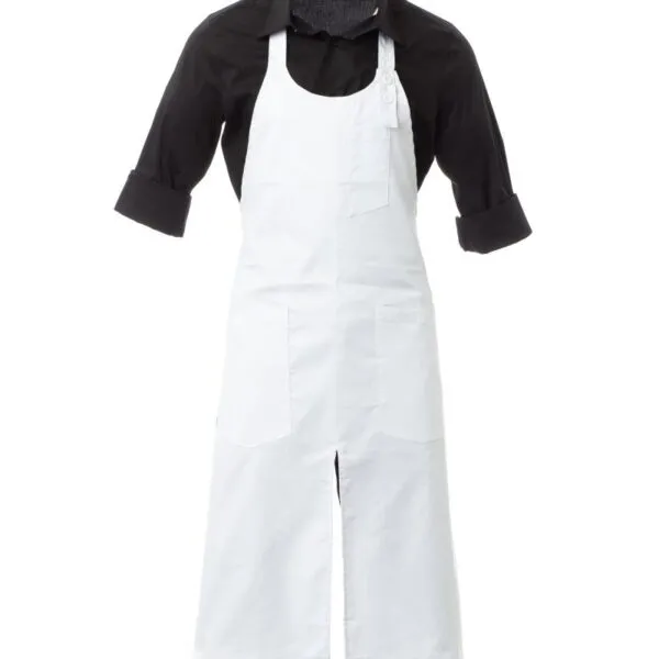 Grembiule con pettorina personalizzato Gourmet, colore bianco