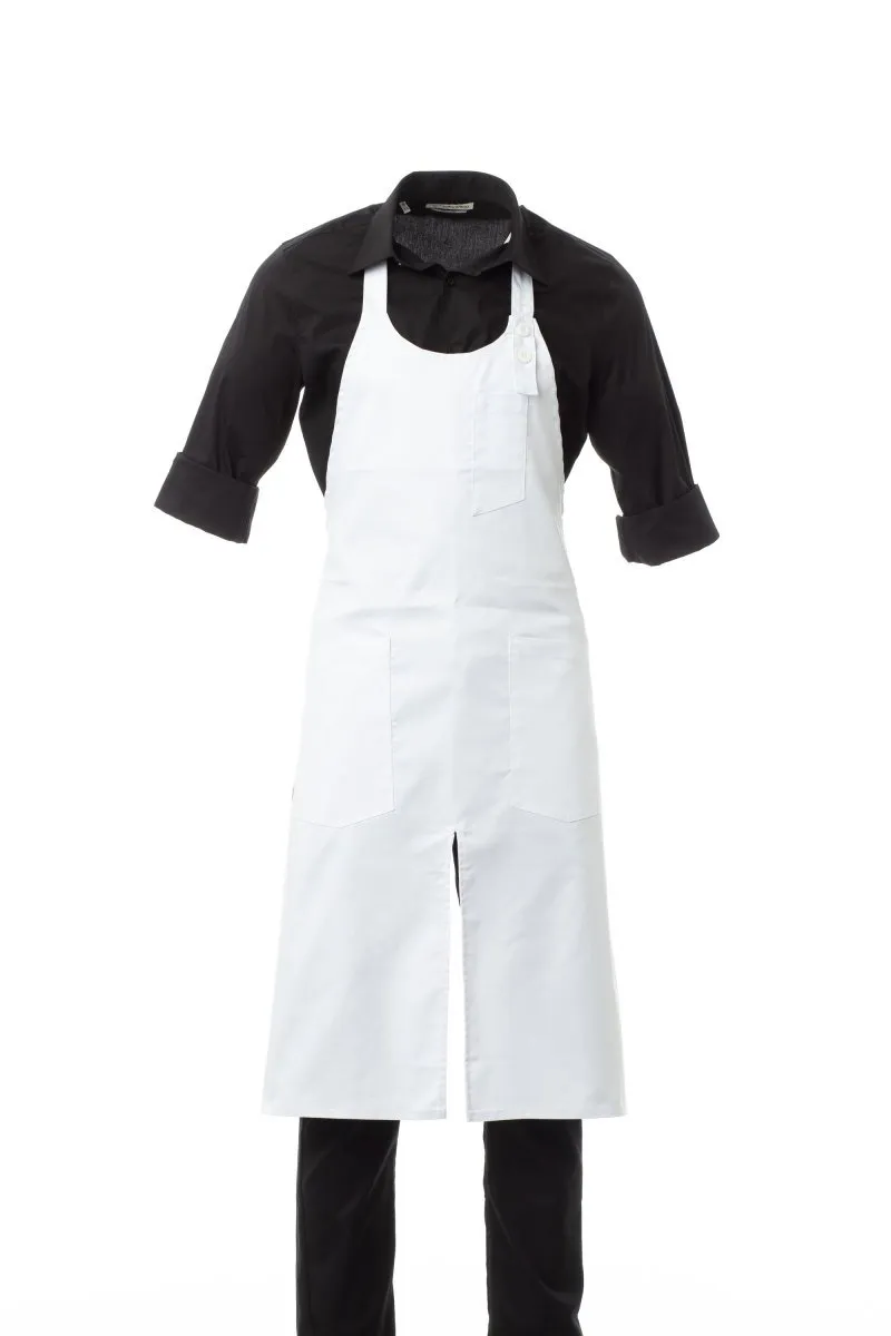 Grembiule con pettorina personalizzato Gourmet, colore bianco