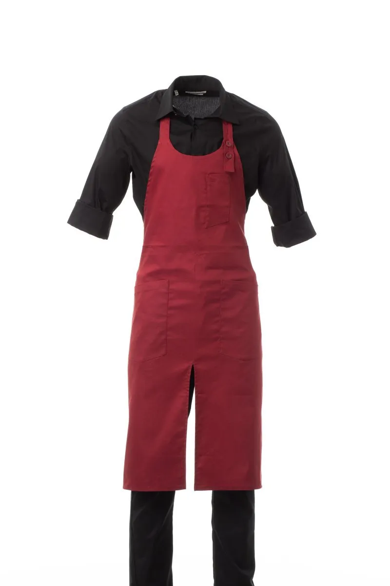 Grembiule con pettorina personalizzato Gourmet, colore bordeaux