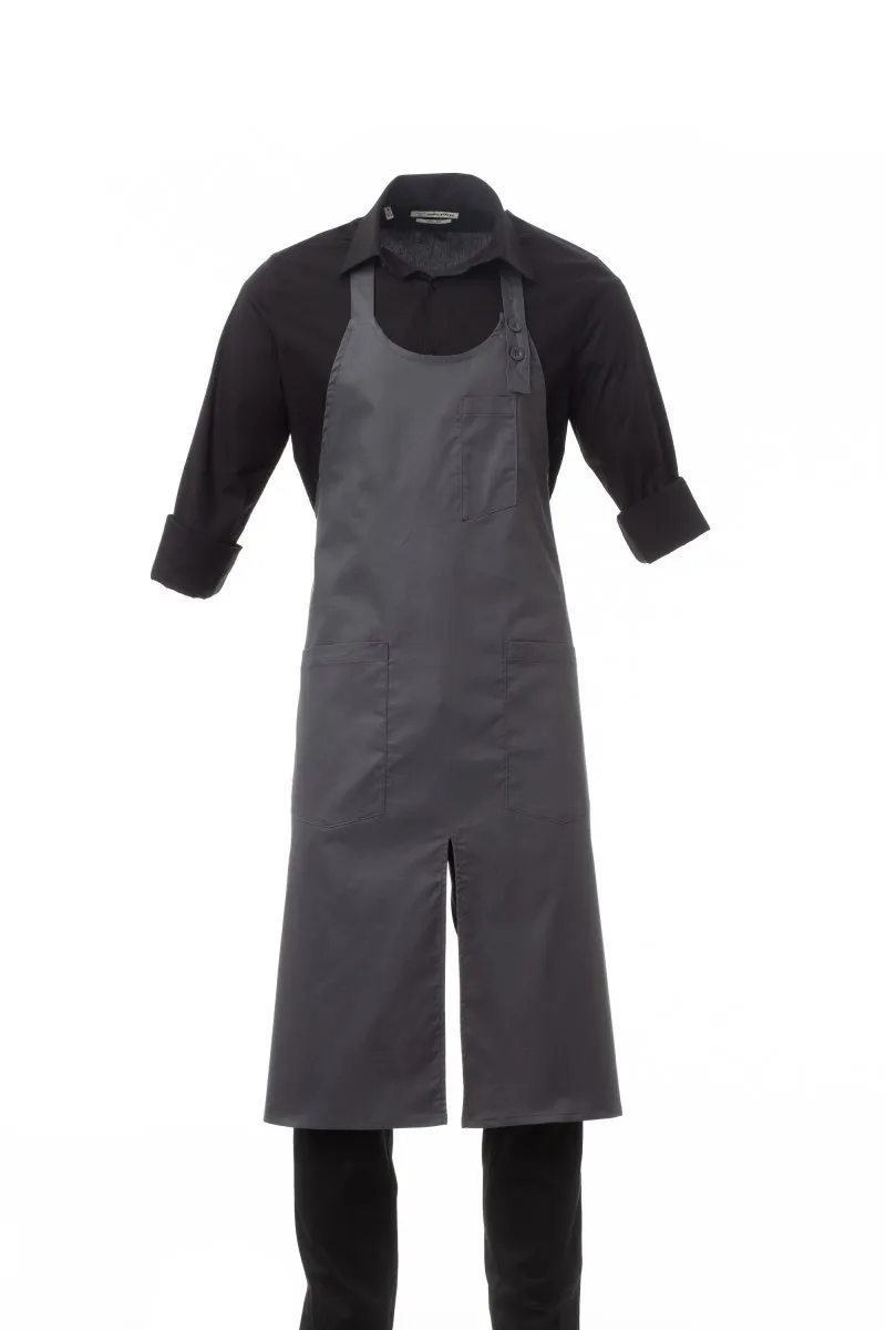 Grembiule con pettorina personalizzato Gourmet, colore grigio ferro
