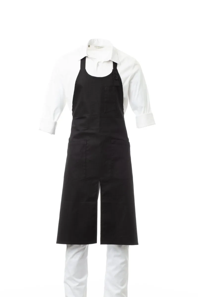 Grembiule con pettorina personalizzato Gourmet, colore nero