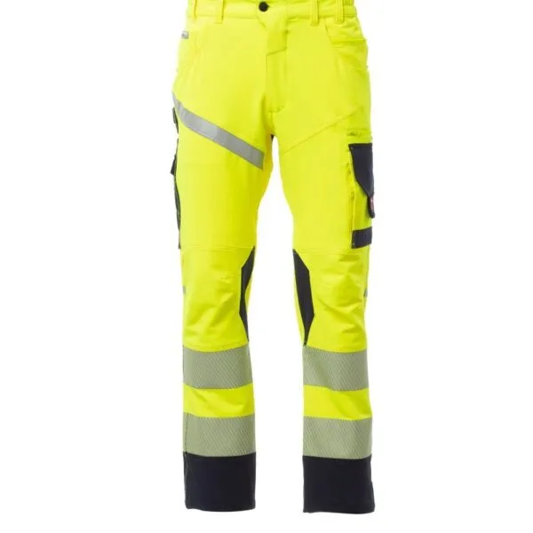 Pantaloni alta visibilità Next 4W Hi-Vi, colore giallo fluo/blu navy