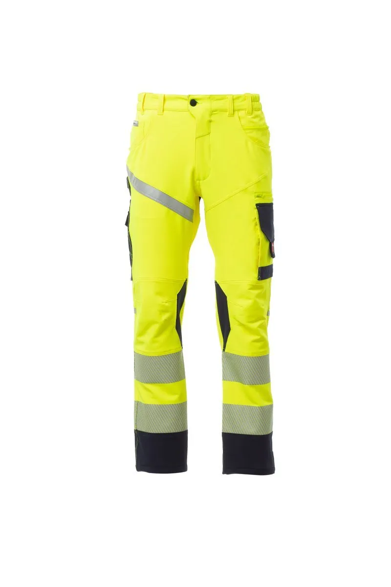Pantaloni alta visibilità Next 4W Hi-Vi, colore giallo fluo/blu navy