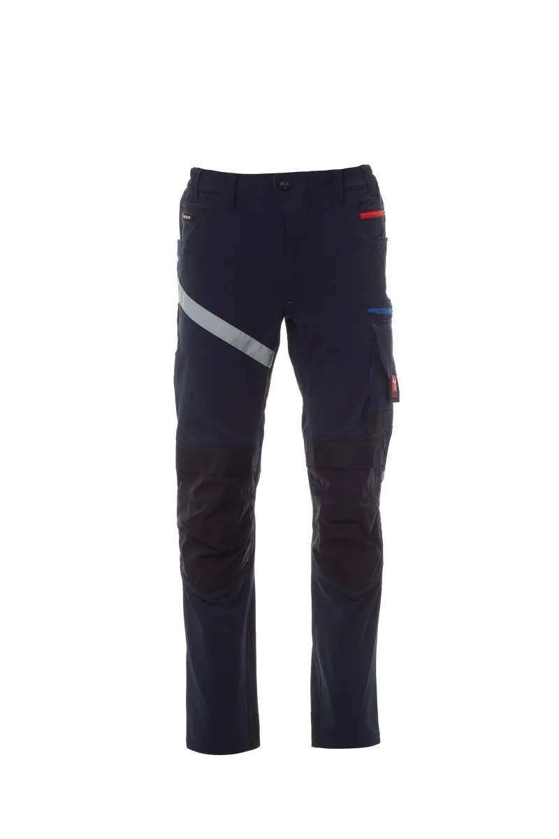 Pantaloni da lavoro estivi elasticizzati Next 4W Summer, colore blu navy/nero