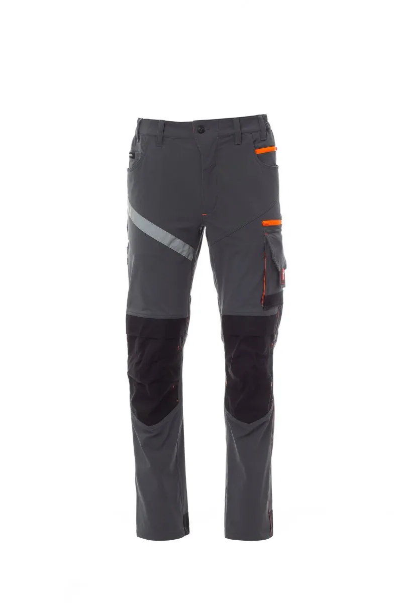 Pantaloni da lavoro estivi elasticizzati Next 4W Summer, colore smoke/nero