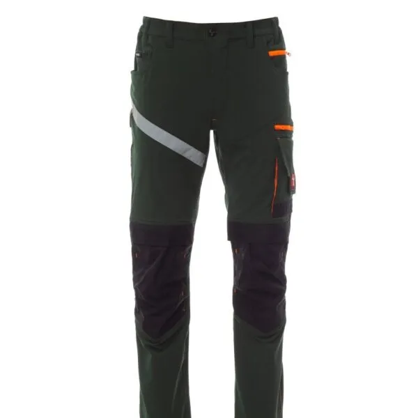 Pantaloni da lavoro elasticizzati Next 4W, colore verde foresta/nero