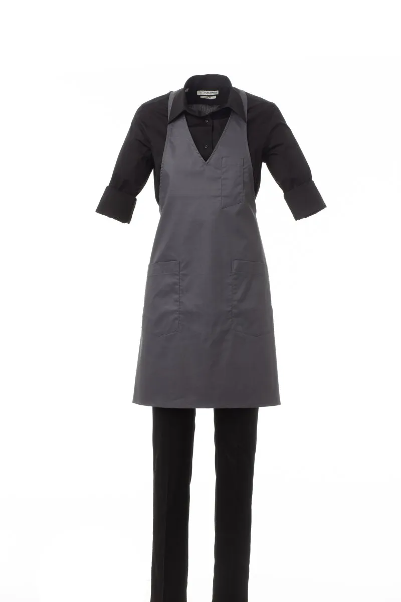 Grembiule con pettorina personalizzato Nouvelle, colore grigio ferro