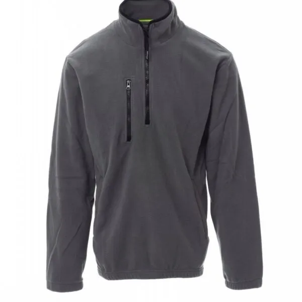 Pile con mezza zip personalizzato Pirenei, colore steel grey